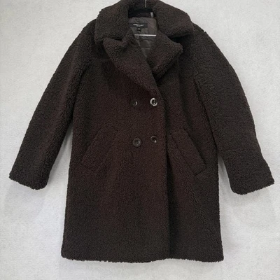 Abrigo Kenneth Cole Mujer Mediano Imitación Piel Peluche Chaquetón Doble Pecho Cálido Foto 1 de 4