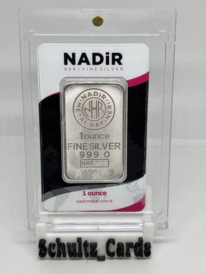 Nadir Metal Rafineri 1 oz. Barra de plata .999 ~ sellada en tarjeta de ensayo Foto 1 de 2
