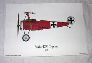Fokker Red Baron DR1 Triplane Print Larck Historical Graphics by Don Lindquist - Picture 1 of 1