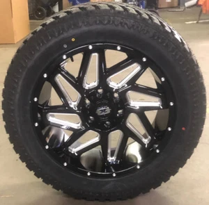 20x9 Vision Spyder Black Wheels Rims 32" Atturo AT Tires 5x5 Jeep Wrangler JK JL - Picture 1 of 5