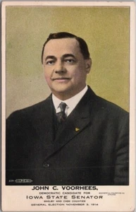 Postal publicitaria política de Iowa 1914 "JOHN C. VOORHEES para el Senado estatal" - Imagen 1 de 2