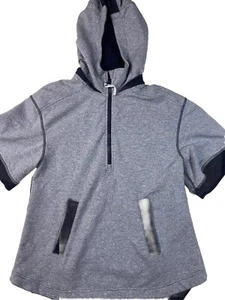 IVIVVA Blue Heathered Short Sleeve Hoodie Hooded Sweatshirt Youth Girls 14 - Picture 1 of 9