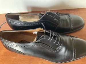 Salvatore Ferragamo Italy Black Leather Men's Dress Shoes Sz 7D New - Picture 1 of 16