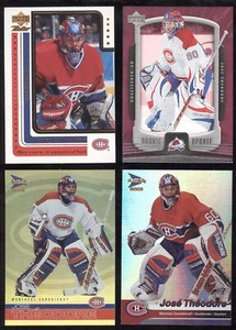 4X JOSE THEODORE 1999-00 TO 2005-06 MIX BRAND MONTREAL CANADIENS NHL HOCKEY