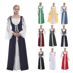 Square Collar Medieval Renaissance Vintage Dress Christmas Halloween Party - Picture 1 of 28