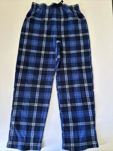 Boys Sleep Pants Size Large L 14/16 Arizona Jeans Plaid Blue Fleece Loungewear - Picture 1 of 4