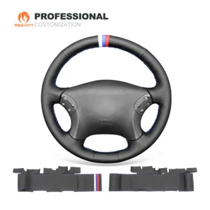 Cubierta de volante de coche de cuero auténtico para Mercedes Benz W203 Clase C 2000-2007 - Imagen 1 de 9