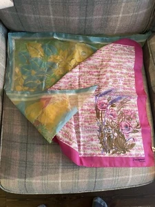 2x Ladies Vintage Square Floral Scarves Bundle 1x Prova 1x Jacqmar - Picture 1 of 7