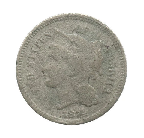 1874 Three Cent Nickel Peeling Lamination Error Cover