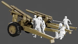 WWII US M1 155mm Howitzer Crew - Set 1 - 5 personaggi - Foto 1 di 7
