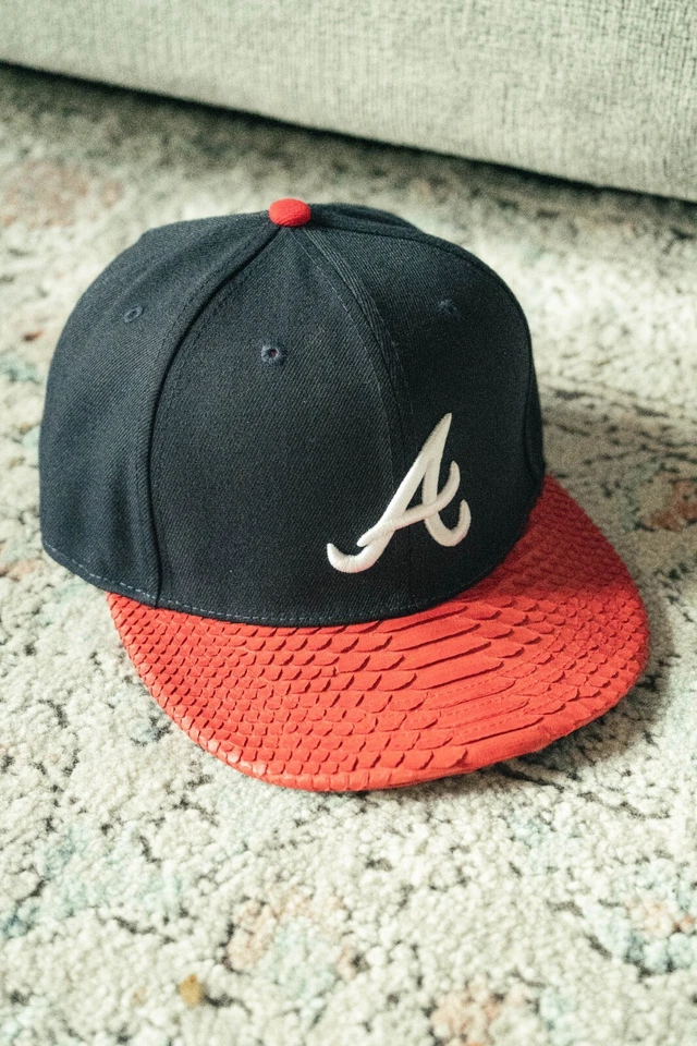 New Era Atlanta Braves Basic Logo Python Fitted - Just Don Style Hat - Image 1 of 1