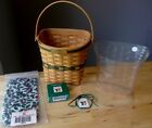LONGABERGER BASKET GLAD TIDINGS CHRISTMAS COLLECTION LINERS, TIE ON SIGNED, 1998