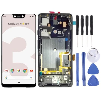 OEM LCD Screen for Google Pixel 3 XL Digitizer Full Assembly with Frame (Black) - Image 1 of 4