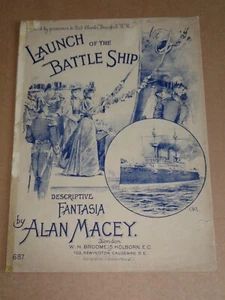 Alan Macey - Launch Of The Battleship 1900 Victorian sheet music - Picture 1 of 2