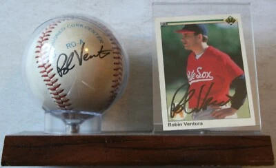Robin Ventura Chicago White Sox Signed OAL Baseball & 1990 Upper Deck Card Auto - Image 1 of 4