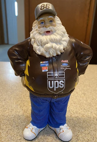 DALE JARRETT #88 UPS 8" CHRISTMAS SANTA CLAUS FIGURINE Cover