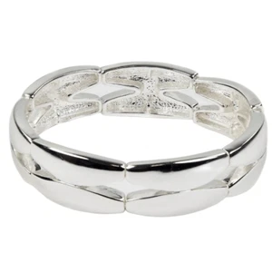 NEU Bandolino Silber Abschnitt Stretch Doppelband Armband, 8" - Bild 1 von 4