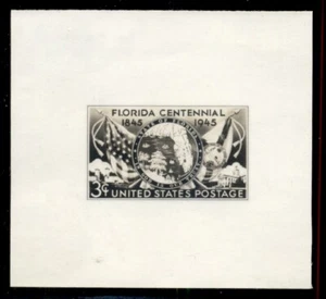 US #927E, 3¢ Florida Statehood, 1935 Photo Essay of proposed design 69x63mm, XF - Picture 1 of 1