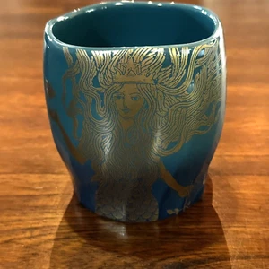 Starbucks Coffee Mug Deep Sea Mermaid Siren Blue Gold - Picture 1 of 8