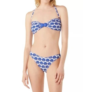 Kate Spade New York Shell Printed Bandeau 2  Piece Bikini Set Blue Berry XL - Picture 1 of 10