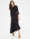 New Boden satin black maxi dress, Rebecca UK10 RRP $298