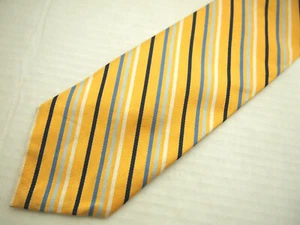 Brooks Brothers 346 Herren Krawatte Krawatte gelb marineblau gestreift Repp Seide 58" - Bild 1 von 4