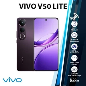 VIVO V50 Lite 5G Android Mobile Phone (8GB+256GB/BLACK/Dual SIM/Unlocked/NEW) - Afbeelding 1 van 5