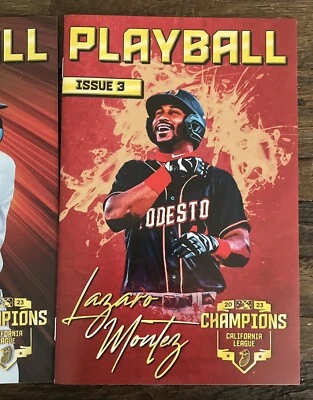 Modesto Nuts Lazaro Montes Program Issue 3 MiLB Seattle Mariners - Image 1 of 2