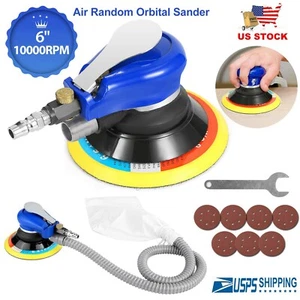 6in Air Body Random Orbital Palm Sander Da Buffing Sanding w/ 7 Sandpapers 150mm - Picture 1 of 10
