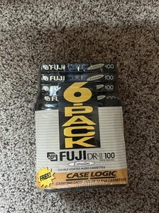 Paquete de 6 Fuji DR-II 100 extra delgado con estuche gratuito estuche lógico nos de colección casete en blanco 90 - Imagen 1 de 3