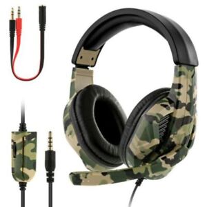 Camouflage Gaming Headset 3.5mm Game Headphone for PS4/PS3/ONE/360/Switch/PC