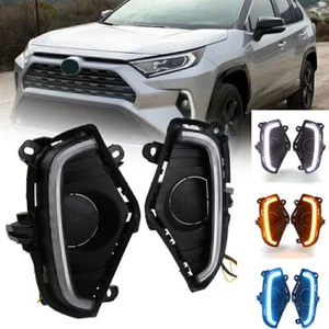 For Toyota RAV4 2019-2020 2x LED DRL Daytime Running Light Turn Signal Lamp - Picture 1 of 9