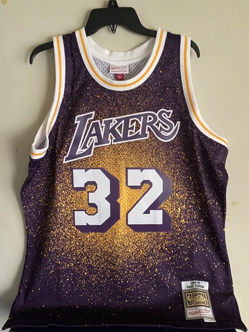 New Mitchell & Ness Magic Johnson 1984-85 Lakers Gradient Swingman Jersey Sz XL Cover