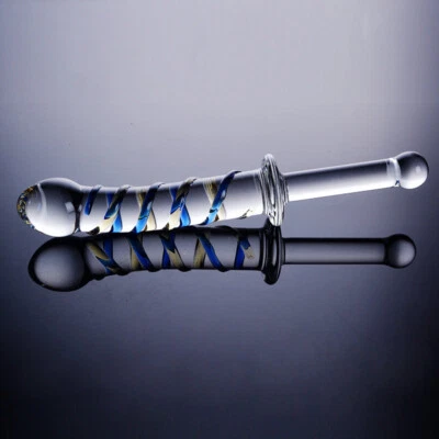 Consolador varita de masturbación de vidrio pene vaginal anal plug juguetes sexuales punto G para mujeres Foto 1 de 4