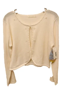 Girls size XL 14/16 American Princess pearl trim cardigan/bandolero - Picture 1 of 7