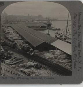 Ship & Wharves Montreal Kanada Keystone Stereoansicht um 1900 - Bild 1 von 3