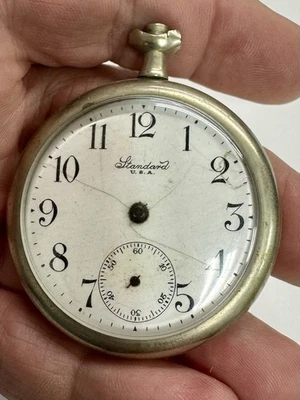 Antique New York Standard Pocket Watch 7 Jewels Silverode Non-Working For Repair - Image 1 of 4