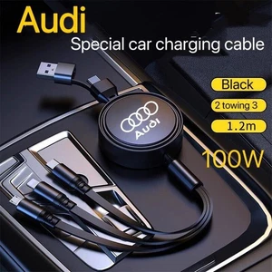 Cordon Chargeur Multi Voiture 3 en 1 USB vers Type C Charge Rapide pour AudiA4 A6 Q5 Q7 - Photo 1 sur 8
