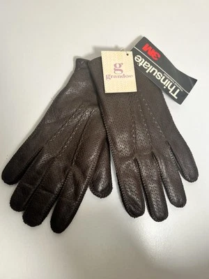 Guantes de conducción vintage Grandoe forrados de cuero marrón para hombre medianos aislantes nuevos Foto 1 de 4