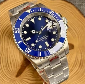 Herren Custom Uhr Seiko NH35 Uhrwerk blaue Lünette / Zifferblatt 40mm  - Bild 1 von 5