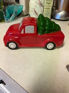 It's almost red truck time! Red ceramic truck with Xmas tree 7" Christmas decor - Picture 1 of 4