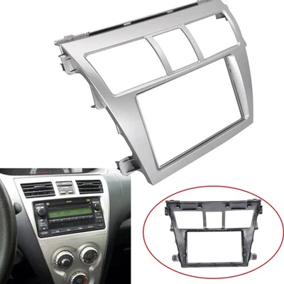 Para Toyota Yaris 2006-2012 sedán tablero estéreo marco radio fascia panel bisel moldura Foto 1 de 4
