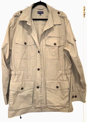 TravelSmith Jacket Mens XLarge Safari Field Utility Chore Drawstring Khaki Beige - Image 1 of 4