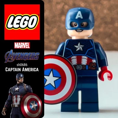 🌈 LEGO Captain America sh0686 Minifigure Marvel Super Heroes Avengers - Immagine 1 di 4