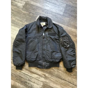 Bomber Jacket Aviator CWU-55P Winter COCKPIT USA Made in USA CWU55 Nylon Black - Picture 1 of 6
