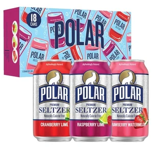 Paquete de variedad de muestreo de agua Polar Seltzer, latas de 12 fl oz, paquete de 18 - Imagen 1 de 7