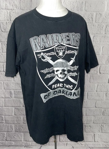 VTG Raider Nation Raiders Of Oakland T Shirt Fear This Pirate Just Win Baby 3XLT Cover