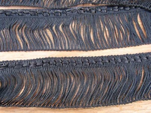 Black Fringe Upholstery Edging Trim Nylon 4 yards 2 inch wide - Picture 1 of 11