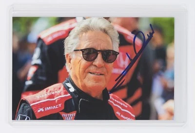 Foto firmada por Mario Andretti - NASCAR Auto Champ Car Formula 1 Driver Foto 1 de 2