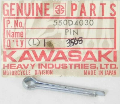 NOS Genuine Kawasaki H1 KLT200 W1SS W2SS Factory Cotter Pin 4.0x30 OEM 550D4030  - Image 1 of 3